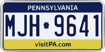 PA license plate MJH9641