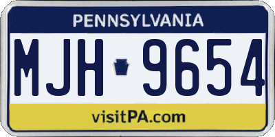 PA license plate MJH9654