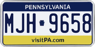 PA license plate MJH9658