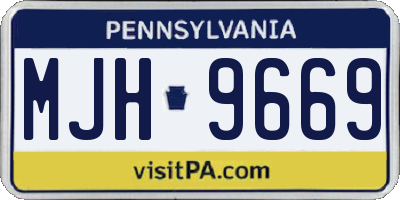 PA license plate MJH9669