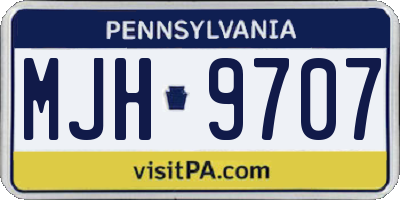 PA license plate MJH9707