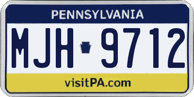 PA license plate MJH9712