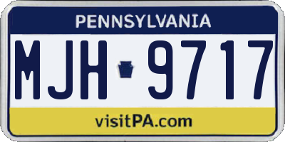 PA license plate MJH9717