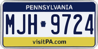 PA license plate MJH9724