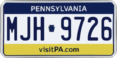 PA license plate MJH9726