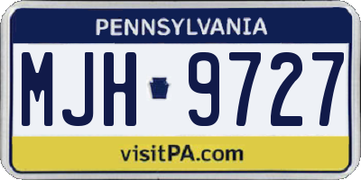 PA license plate MJH9727