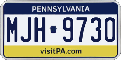 PA license plate MJH9730