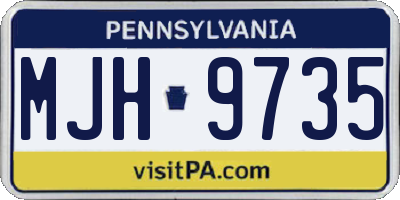 PA license plate MJH9735