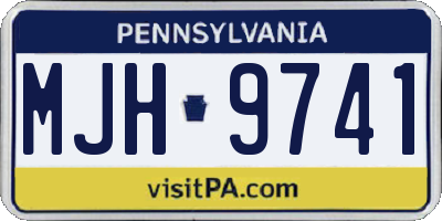 PA license plate MJH9741