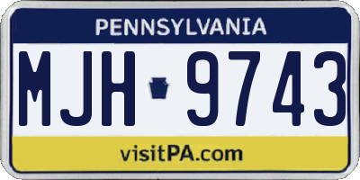 PA license plate MJH9743