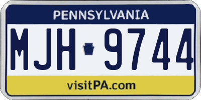 PA license plate MJH9744