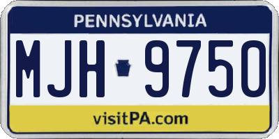 PA license plate MJH9750