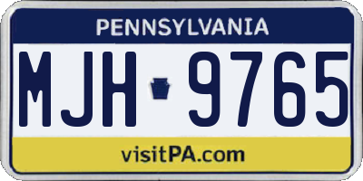 PA license plate MJH9765
