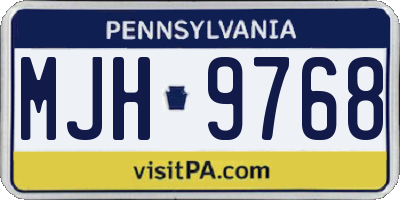 PA license plate MJH9768