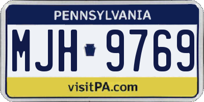 PA license plate MJH9769
