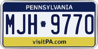 PA license plate MJH9770
