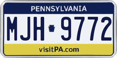 PA license plate MJH9772