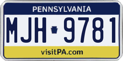 PA license plate MJH9781