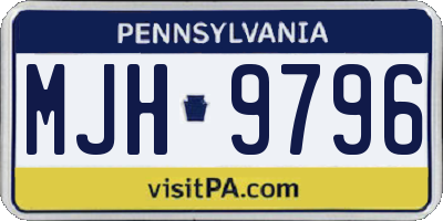 PA license plate MJH9796