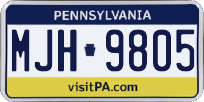 PA license plate MJH9805