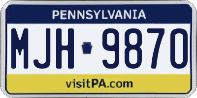PA license plate MJH9870