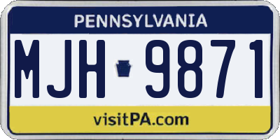 PA license plate MJH9871