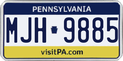 PA license plate MJH9885