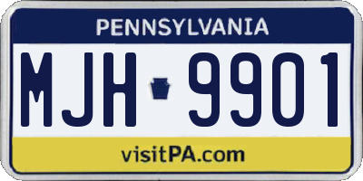 PA license plate MJH9901