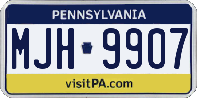 PA license plate MJH9907
