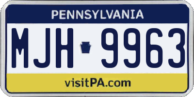 PA license plate MJH9963