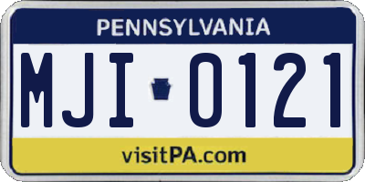 PA license plate MJI0121
