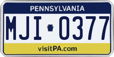PA license plate MJI0377