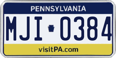 PA license plate MJI0384