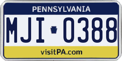 PA license plate MJI0388