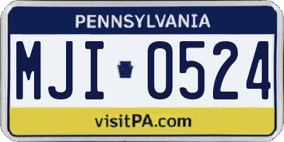 PA license plate MJI0524