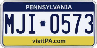 PA license plate MJI0573