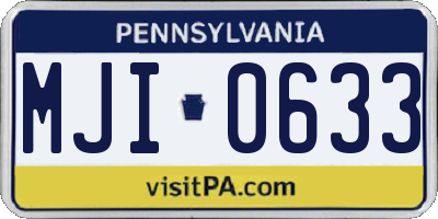 PA license plate MJI0633