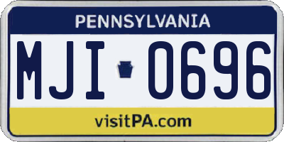 PA license plate MJI0696