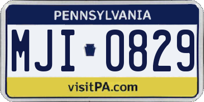 PA license plate MJI0829