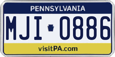 PA license plate MJI0886