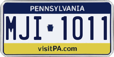 PA license plate MJI1011