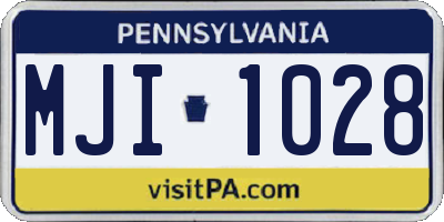 PA license plate MJI1028