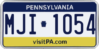 PA license plate MJI1054