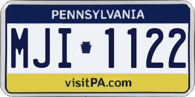 PA license plate MJI1122
