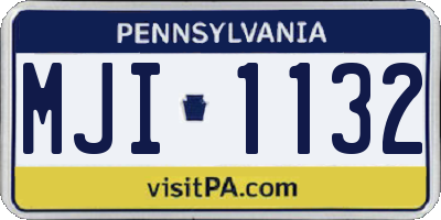 PA license plate MJI1132
