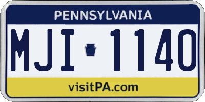 PA license plate MJI1140