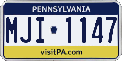 PA license plate MJI1147