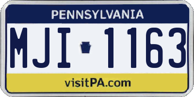PA license plate MJI1163