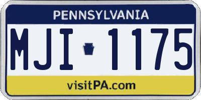 PA license plate MJI1175