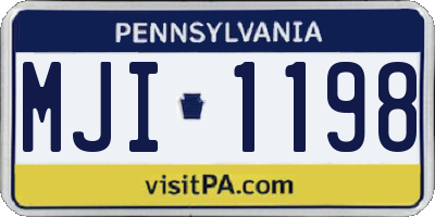 PA license plate MJI1198